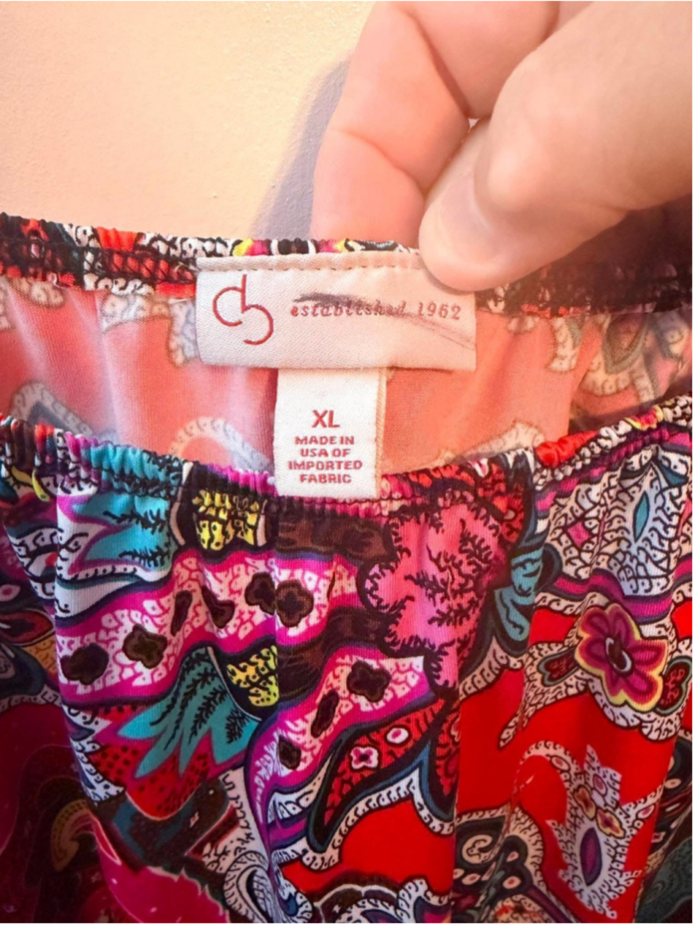 Dressbarn Size XL Paisley Print Colorful 3/4 Sleeve Shift Dress Knee Length - Picture 3 of 7
